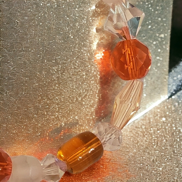 Orange Crystal Hand Crafted Beaded Bracelet - Picture 5 of 7